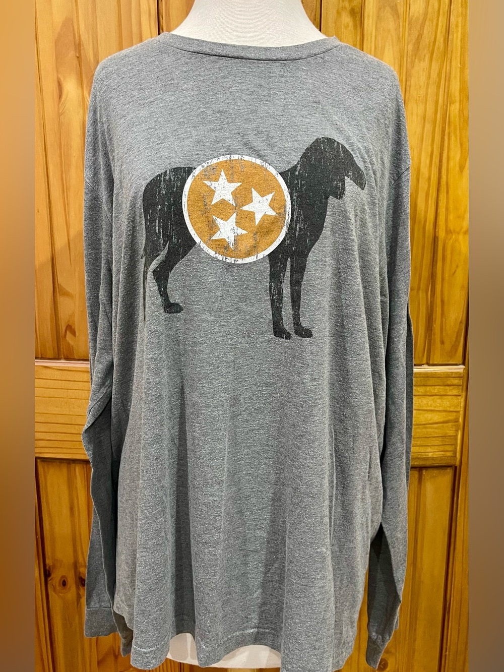Bella Canvas Gray Heather Crewneck Tennessee Long Sleeve Shirt